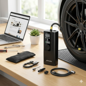 Airmoto tire inflator cordless air compressor with digital pressure display