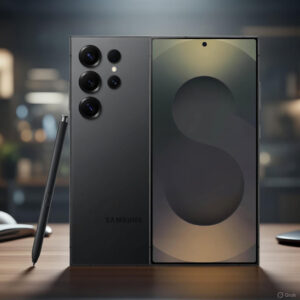 Samsung Galaxy S25 Ultra 512GB Titanium Black with S Pen (front and back view)