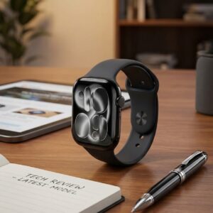 Apple Watch Series 11 GPS 46mm Jet Black aluminum case with Black Sport Band (M/L)